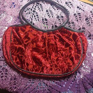 Vintage Red Velvet Evening Bag Clutch